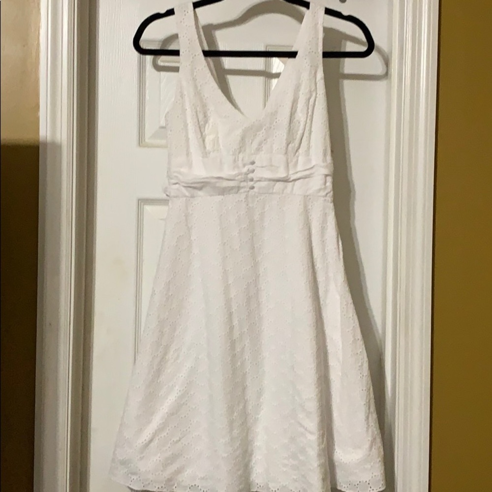 B. Smart Eyelet Dress. White. Size 6
